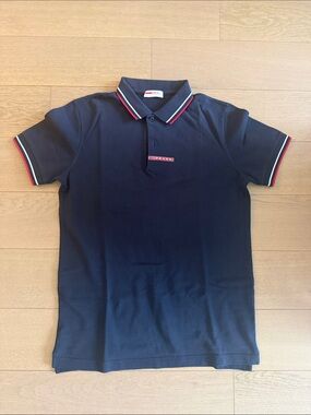 NWOT Prada Navy Polo with Red and White Trim
